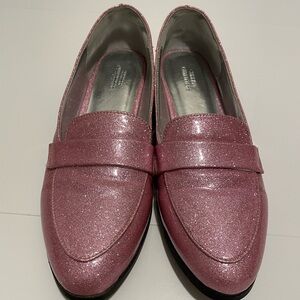 Urban Outfitters Brand GiGi Pink Glitter Loafers Size 7